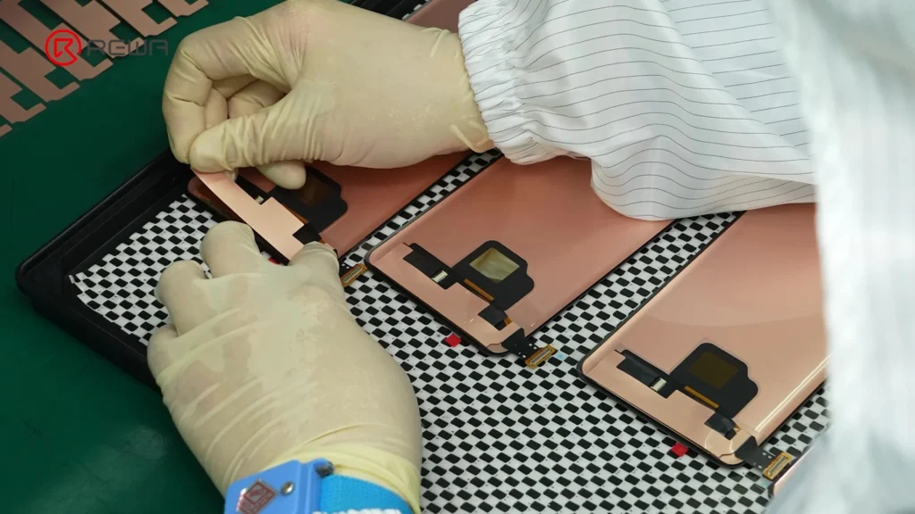 how samsung aftermarket oled screens are made? adding protective films
