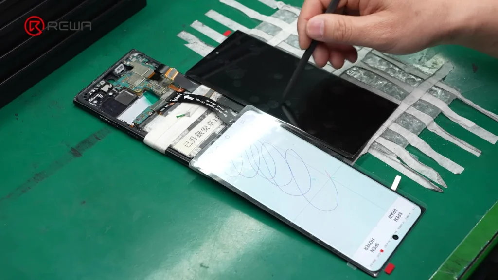 how samsung aftermarket oled screens are made? s-pen response test