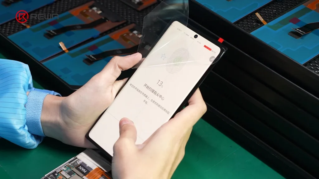 how samsung aftermarket oled screens are made? screen fingerprint recognition