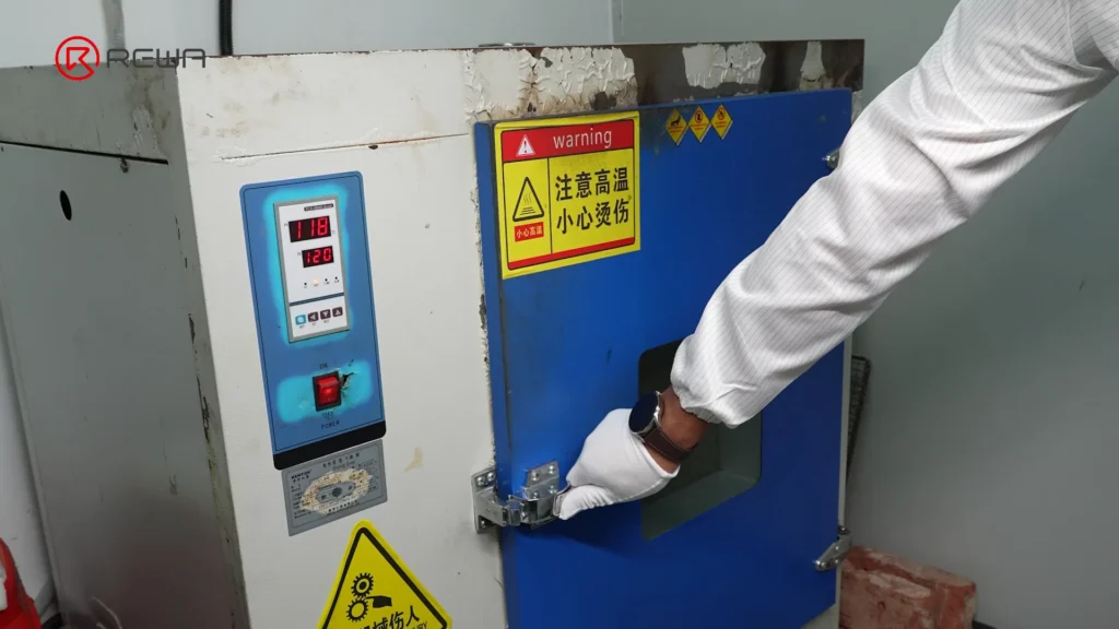 how iphone aftermarket battery bms boards are made A gloved worker closing the door of an industrial drying oven used to cure underfill adhesive