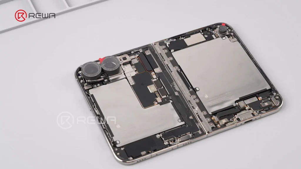 iphone duo teardown: double screens, double repair risk? iPhone Duo internal layout